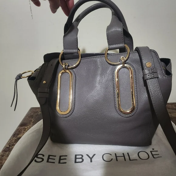 See By Chloe Paige Grey Leather 2way Shoulder Bag, Dustbag & COA EUC - Picture 15 of 15